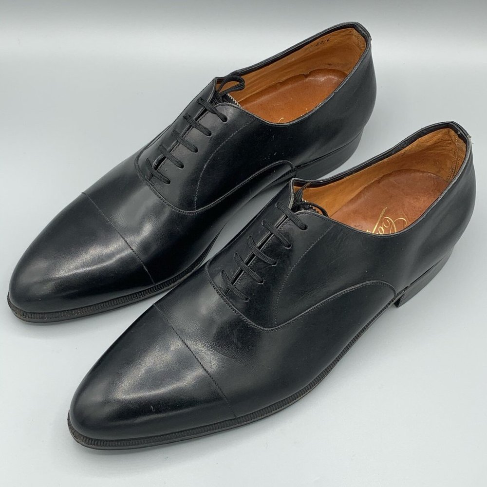Handmade  Black Derbies in Leather (44)  - FL-SH-092
